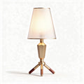 Lampada da tavolo in metallo dorato con paralume plissettato bianco 30 x 30 x 60cm