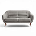Divano grigio in tessuto con gambe in legno 180 x 80 x 80cm