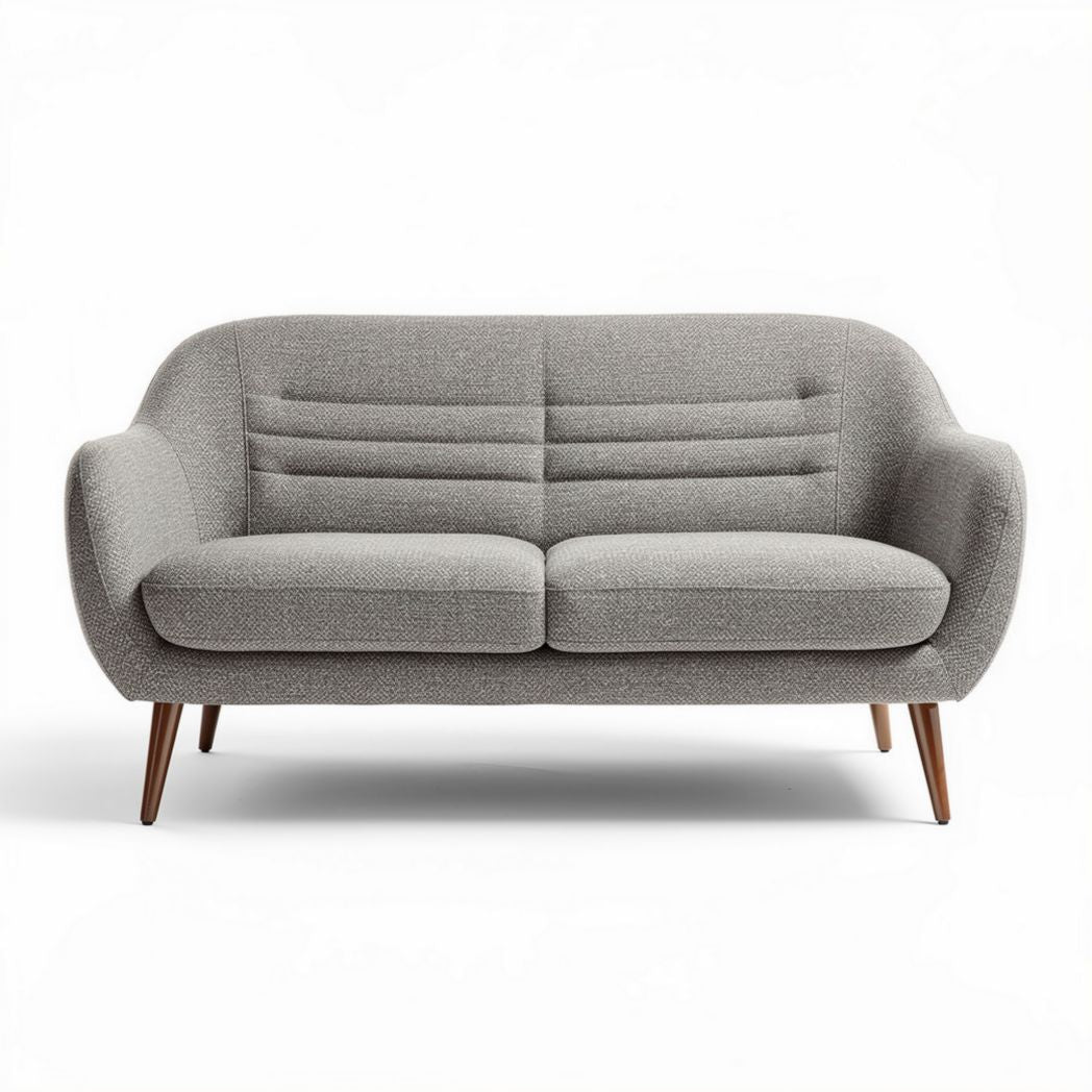 Divano grigio in tessuto con gambe in legno 180 x 80 x 80cm