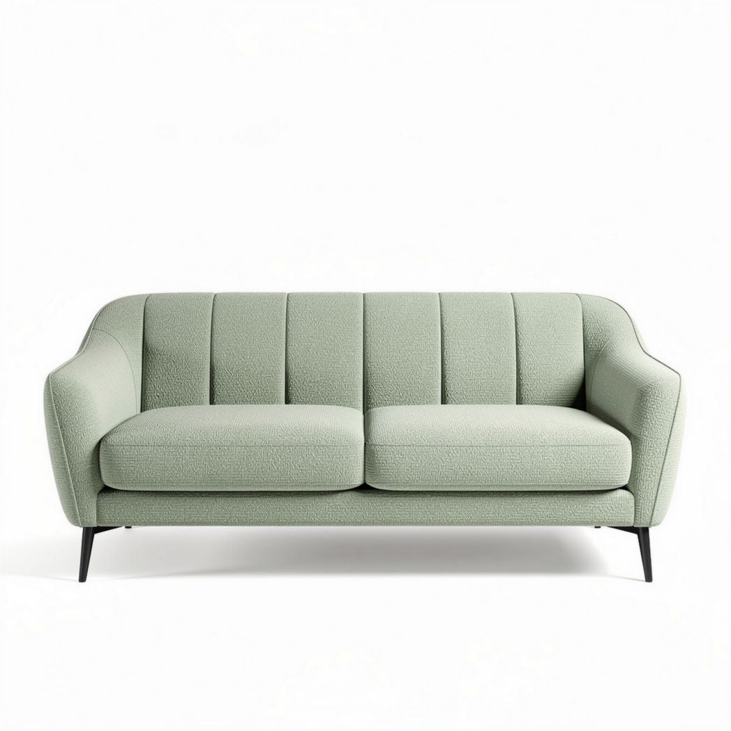 Divano in tessuto verde chiaro dimensioni 180 x 85 x 80cm per soggiorno