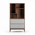 Mobile contenitore in legno con ante e cassetti grigi 80 x 40 x 150cm