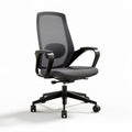 Sedia da ufficio ergonomica in tessuto grigio con schienale alto 50 x 60 x 100cm